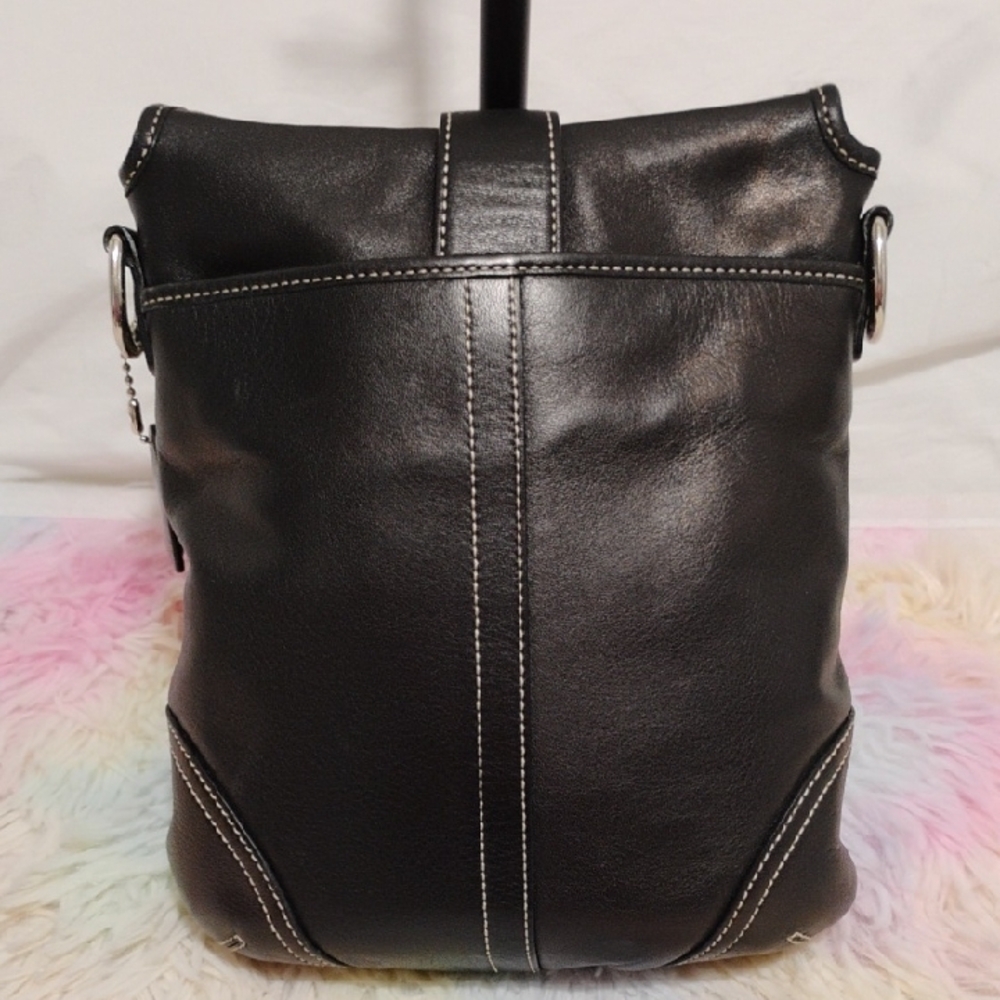 FLASH SALE!! Auth Coach Vintage Y2K Black Leather Shoulder/Crossbody Bag - Picture 5 of 15